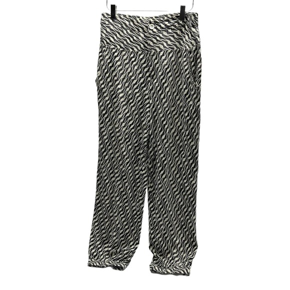 by Anthropologie Linen Jogger Pants Super High Waist Cropped Women's Size 6 - Picture 1 of 11